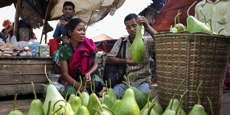 Markets in rural areas allocated spaces for women traders. Photo credit: ADB. 