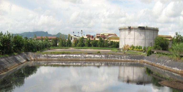 A view of Absolut Distillers Incorporated's catchment lagoon and plant. Photo credit: Absolut Distillers Inc.