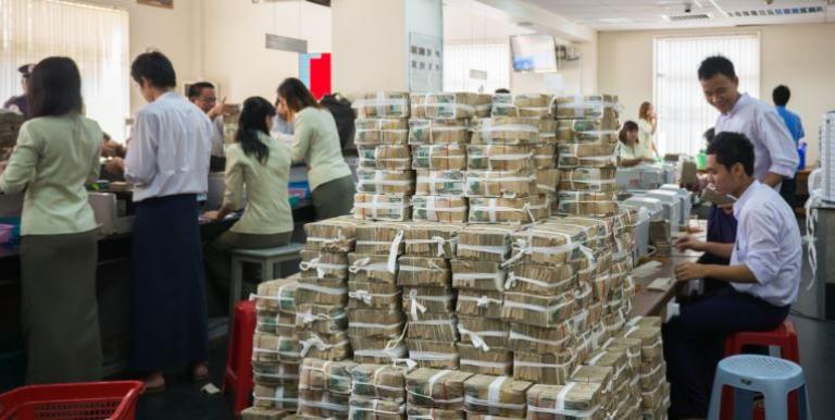 Myanmar's banking system is not yet developed so a huge number of transactions are made in cash. Photo credit: Gerhard Joren/ADB