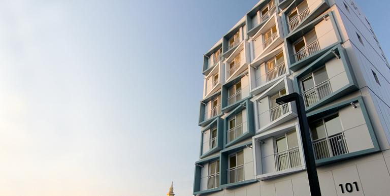 The Gayang Complex in Seoul was built using the modular construction system.  Photo credit: KICT. 