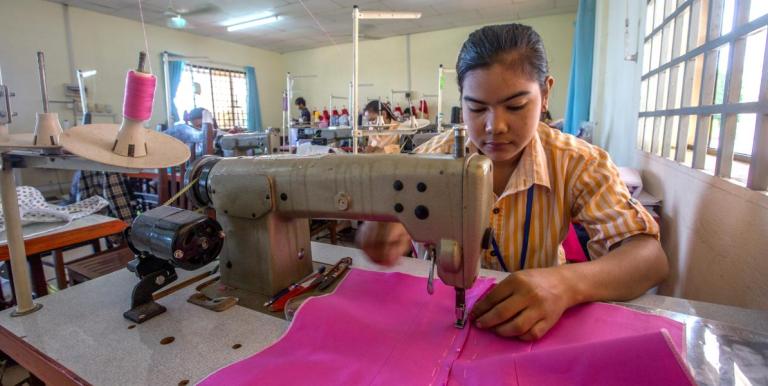 Garments producers and exporters of Cambodia will benefit from lower tariffs under the free trade agreement with the People's Republic of China. Photo credit: ADB.