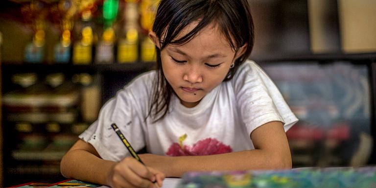 Students can learn at home while schools are closed because of the COVID-19 pandemic. Photo credit: ADB.