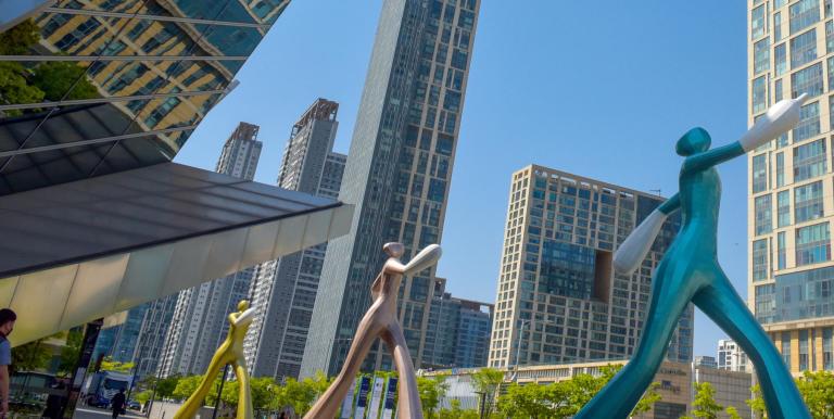 Modern business districts depend on financial systems that can channel capital toward productive economic activity. Photo: ADB.