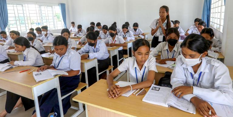 Investing secondary education to equip the workforce with problem-solving, innovative, collaborative, and critical thinking abilities is necessary to adapt to the industrial structure's rapid transformation. Photo credit: Asian Development Bank.