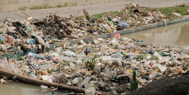Plastic pollution originates from multiple sources, but because these are connected through the hydrological system, they cannot be managed effectively in isolation. Photo credit: ADB. 