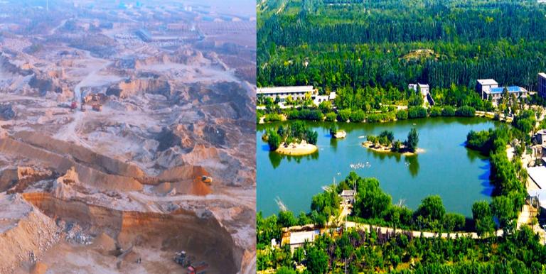 The Zhihui farm before and after restoration. Photo credit: Yuan Hui.