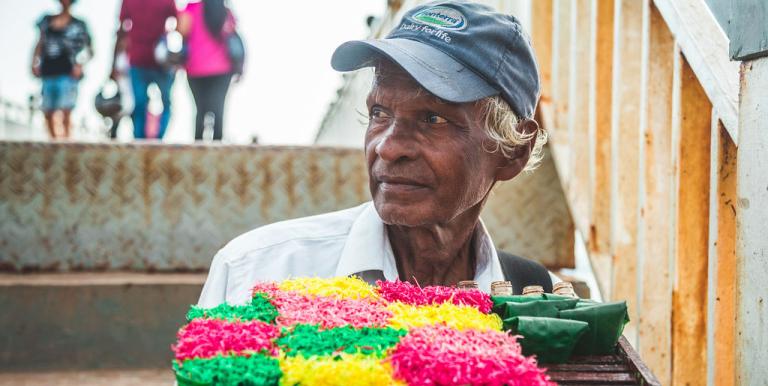 The participation of older adults in the labor force can help ensure old-age income security while lessening the care burden of the working-age population. Photo credit: Nazly Ahmed.