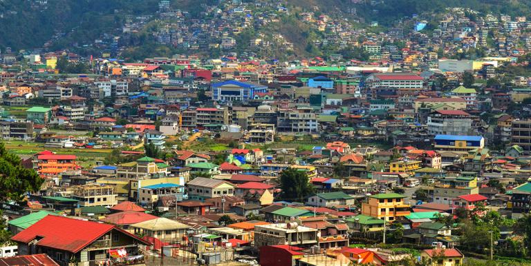 A machine-learning algorithm can be trained to detect specific features in satellite images, such as roofing material, in order to map the spatial distribution of poverty.  Photo credit: ADB.