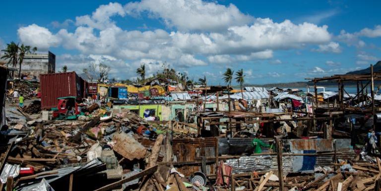 Typhoon Haiyan (Yolanda) Damage and Rehabilitation - Many houses were wiped out by several container vans that was pushed by the typhoon from a nearby port. Photo credit: Ariel Javellana/ADB.