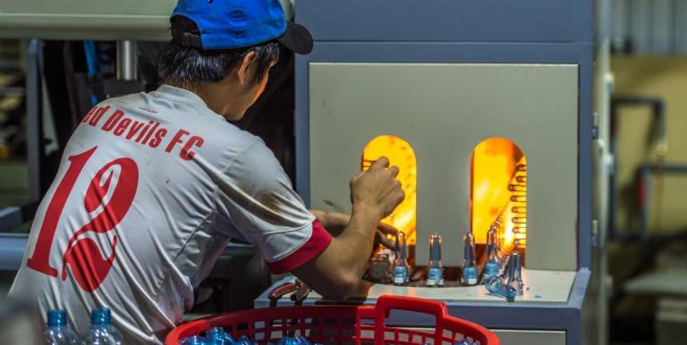 A plastic bottle manufacturing factory in Viet Nam. Photo credit: ADB.