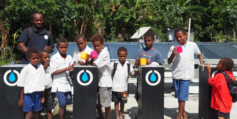 An ADB-supported pilot project brings Vanuatu a technology that can convert air into safe drinking water.  Photo credit: ADB.