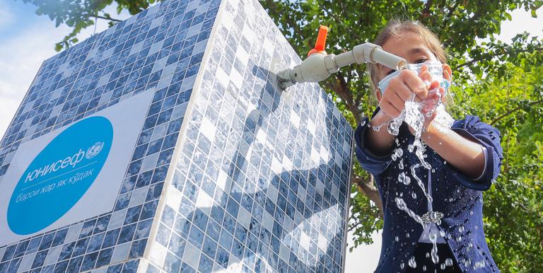 Governments are making efforts to address water issues and combat water scarcity while seeking solutions to ensure water, sanitation and hygiene sustainability. Photo credit: UNICEF/D.Sadulloev.