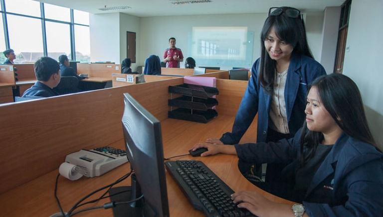 To address the issue of lack of awareness of cloud services, cloud technology should be presented early on in educational settings to promote familiarity and skills development. Photo credit: ADB.